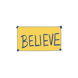 7.5" Pre-Cut Round Believe Edible Image By TNCT!