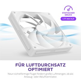 NZXT F140Q | 140mm Quiet Airflow PC Case Fan | Intake or Exhaust Operation | Beveled Frame for Concentrated Airflow | Hydrodynamic Plain Bearings | Quiet | PWM Control | White