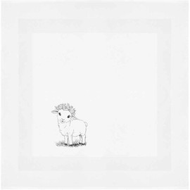 'Cute Lamb with Floral Crown' Cotton Napkin/Dinner Cloth (NK00042111)