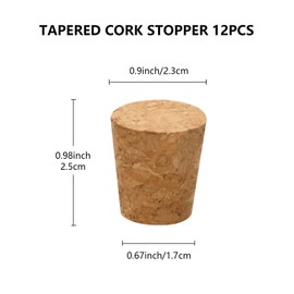 12Pcs Tapered Cork Plugs, 0.9 x 0.67 x1 Inch Wooden Wine Bottle Cork, Stoppers Replacement Corks for Wine Bottles, DIY Crafts 2.3 x1.7 x2.5cm (12)