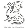 Medium 100mm 'Dragon Outline' Permanent Sticker Decal for Cars/Windows/Bins/Walls etc