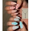 Half Chrome Hearts Cross Handmade Nail Tips - Square /