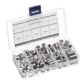 uxcell 100pcs Wire Thread Insert Kit M6 x 1 (1D-3D) Metric 304 Stainless Steel Helical Inserts Coiled Thread Repair Kit Wire Screw Threaded Sleeve Sheath for Mechanical Equipment