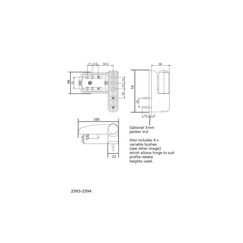 Mila Ideal Flag Upvc Door Hinge White Colour 100mm Heavy