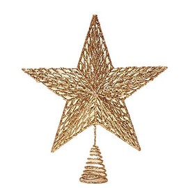 Gisela Graham Christmas White Gold Colour Glitter Tree Top Star Topper 32cm
