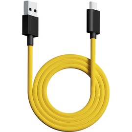 PWNAGE Ultra Custom Paracord Ultra Flexible USB C Cable for Gaming Keyboard, Mouse, Charging, Double-Sleeved Mechanical Keyboard Cable, 1.8M USB-A to USB-C, Yellow Color