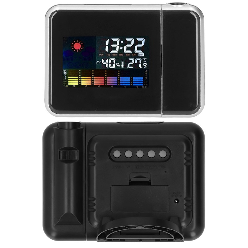 Weather Station Clock Temperature Humidity LCD Color Display LED Backlight