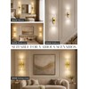 10000mAh Battery Operated Wall Sconces Set of 2, Gold, 15.3