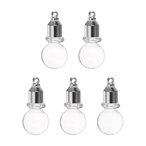 HARFINGTON 5pcs Name on Rice Glass Vial Pendant 6mm Width