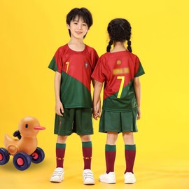 Camiseta de Fútbol para Niños,Conjunto de 3 Piezas de Ropa Deportiva de Fútbol para Jóvenes, Camiseta de Regalo para Aficionados