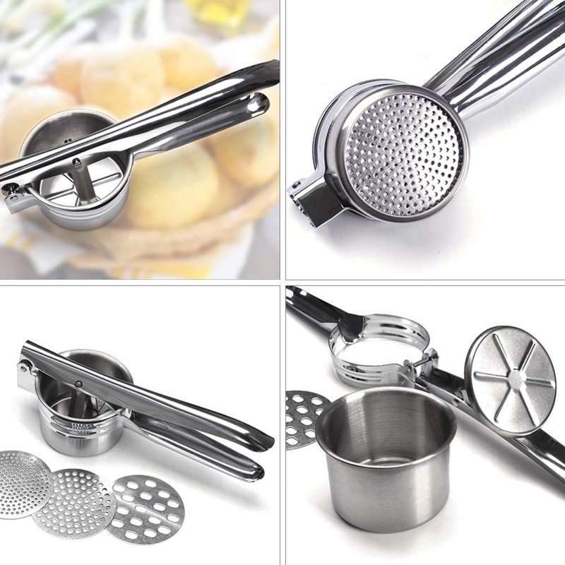 BESTOYARD Potato Masher Potato Ricer Stainless Steel Manual Squeezer Vegetable