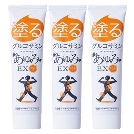 Apply Glucosamine Ayumi EX Plus (Regular), 3 Pieces, Warm Massage Cream, Warm and Comfortable, Knees, Waist, Shoulders, Relieves Hyaluronic Acid, Chondroitin, MSM Formulated Gel