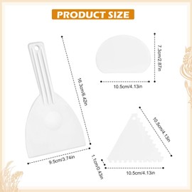 MOKIDO 4-Piece Dough Spatula Set, Pizza Spatula, Pizza Spatula, Flexible Dough Spatula Pizza with Dough Scraper and Toothed Spatula, Dough Card, Pizza Scraper for Dough Cakes, Pizza, Bread Baking