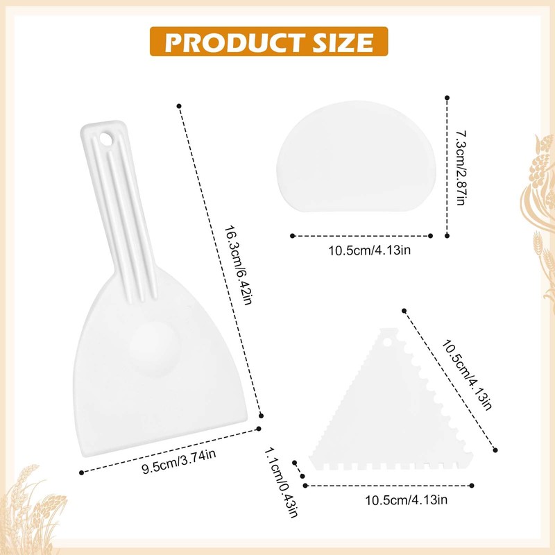 MOKIDO 4-Piece Dough Spatula Set, Pizza Spatula, Pizza Spatula, Flexible