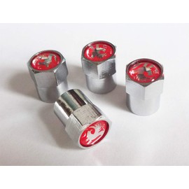 RacePace Chrome Valve Dust Caps - Set of 4. (R) Corsa Astra Grandland Adam Insignia Nova Mokka Movano Vivaro Zafira