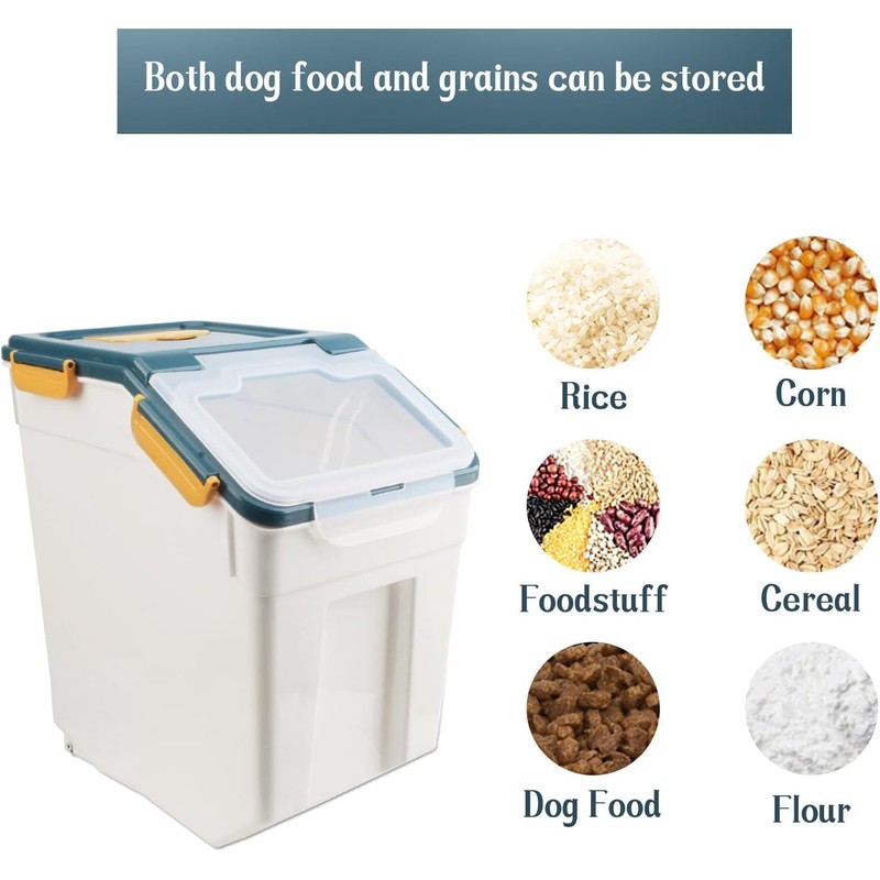 Mairuker Large Flour Storage Container Bin 25lb,4 Pack Airtight Rice