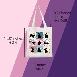 Retro Boho Rabbit Gift Rabbit Farm Tote Bag Rabbit Lover Gift Rabbit Mom Gift Farm Animal Gift For Farmer (Rabbit Farm Tote)