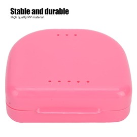 Caja Protectora Para Dentadura Caja Dental Caja Contenedora De Almacenamiento Caja Retenedor Dental Estuche De PláStico Para Retenedores De Dentaduras[Rosado]