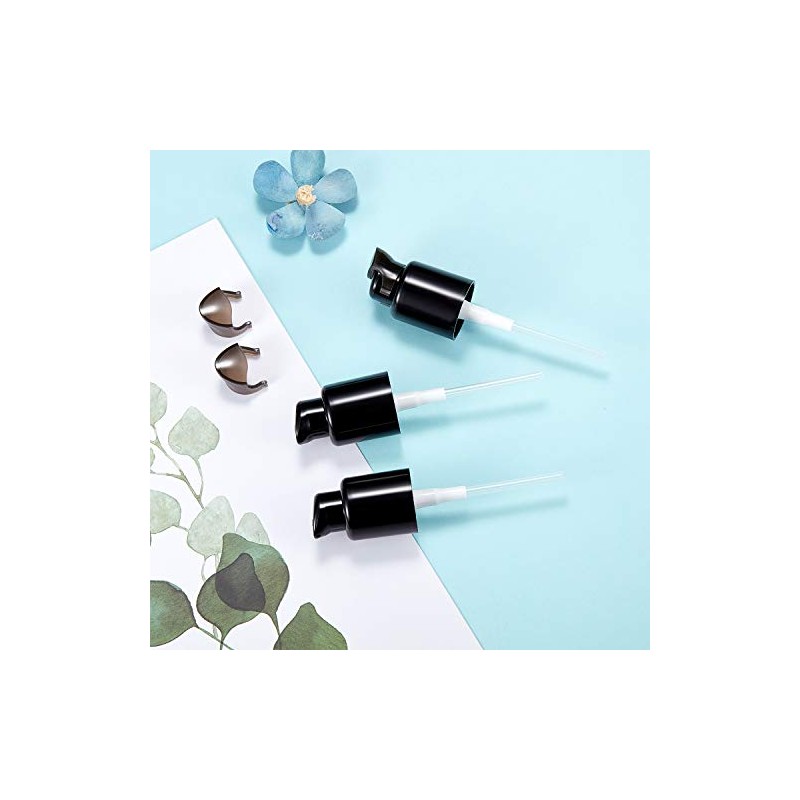 Boao 4 Pcs Replacement Foundation Pump Black Plastic Cosmetic Liquid