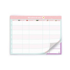 The Yellow Clip - Planificador de comidas semanal, con imán para Refrigerador, Menú de la semana (Rosa/Morado)