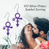 Prince Symbol Earrings Sterling Silver Purple Prince Dangle Earring Punk