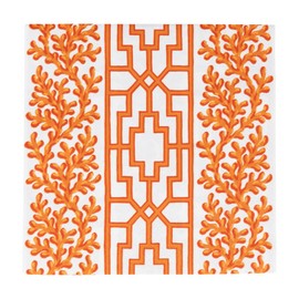 Caspari Coral And Trellis Coral Luncheon Napkins - 20 Luncheon Napkins per Pack