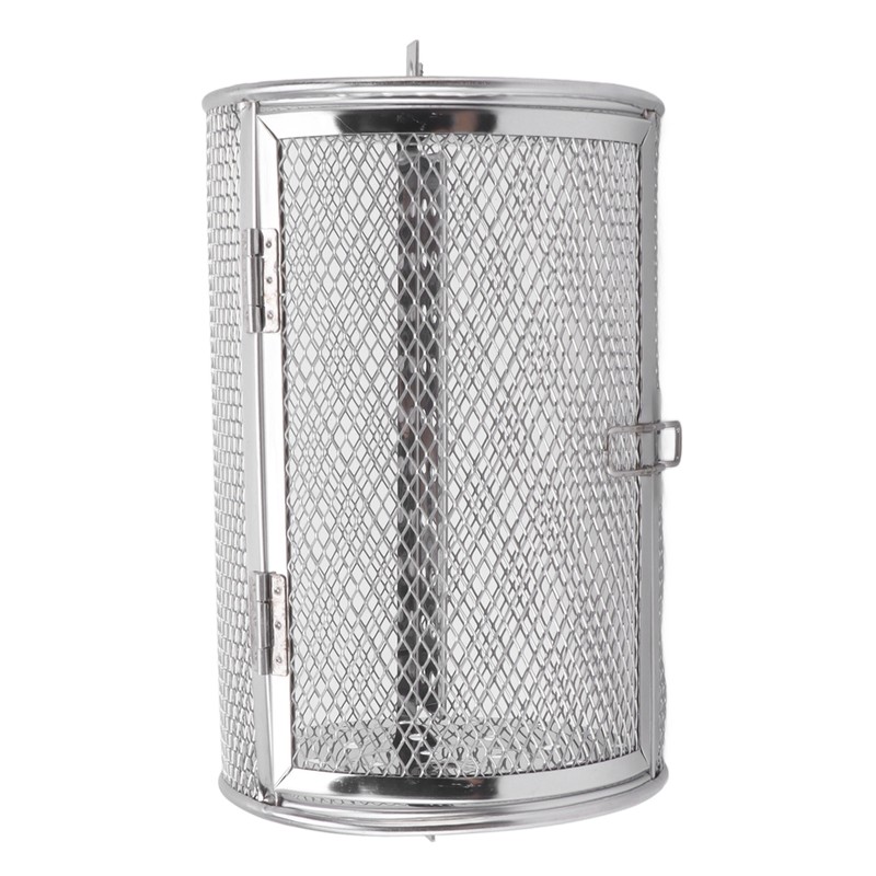 Rolling Grilling Basket Stainless Steel Grill Cage Round Stainless Steel