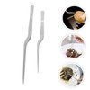 Zerodeko 2pcs Stainless Steel Cooking Tweezers Ergonomic Fish Bone Removers