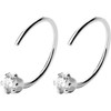 3mm CZ Small Huggie Hoop Earrings Sterling Silver Fashion Fake