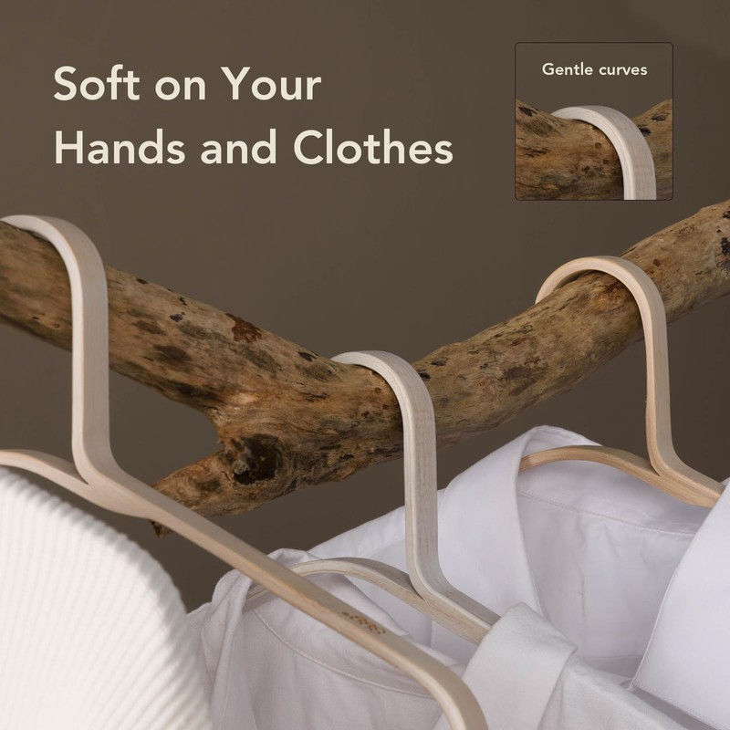 GUDEE CAKON Set of 3 Bamboo Hangers – Eco-Friendly, Strong