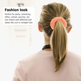 SOLUSTRE 2pcs Plush Headband Fuzzy Hair Holder Hair Elastics Pom Pom Ponytail Holder Furry Hair Scrunchies Faux Fur Hair Ropes Hair Bubbles Facial Short Hair Elastic Cord Elastic Band Girl