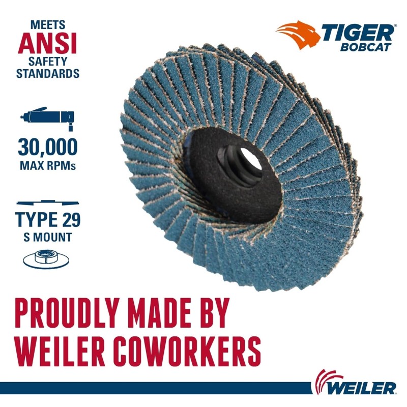 Weiler 2" BobCat Mini Flap Disc Angled Style Type 29,