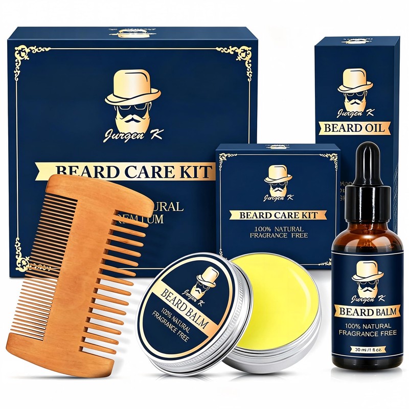Kit de Cuidado de Barba para Hombres, Set de Aseo