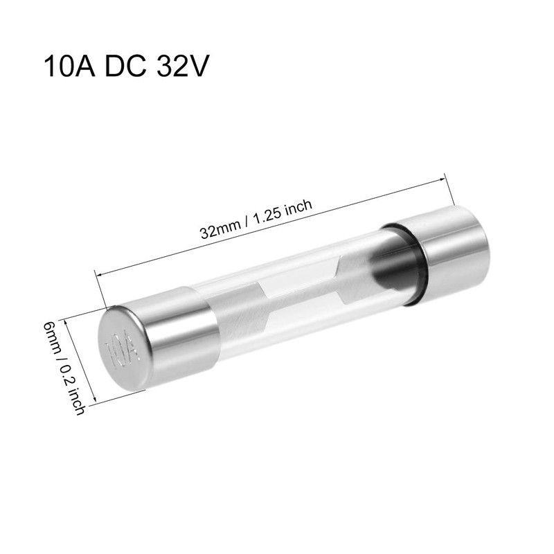 sourcing map Fuses 10A DC 32V 6x32mm Stereo Audio Alarm
