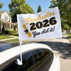 2PCS Graduation Car Flag Decorations - Class of 2026 Congrats