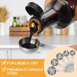 2 PCS 3 Teaspoon(15 mL | 15 cc | 3 Tsp | 1 Tablespoon) Stainless Steel Single Measuring Spoon, Easy to Use and Easy to Wash Metal Measuring Spoons Kitchen Gadgets for Cooking & Baking