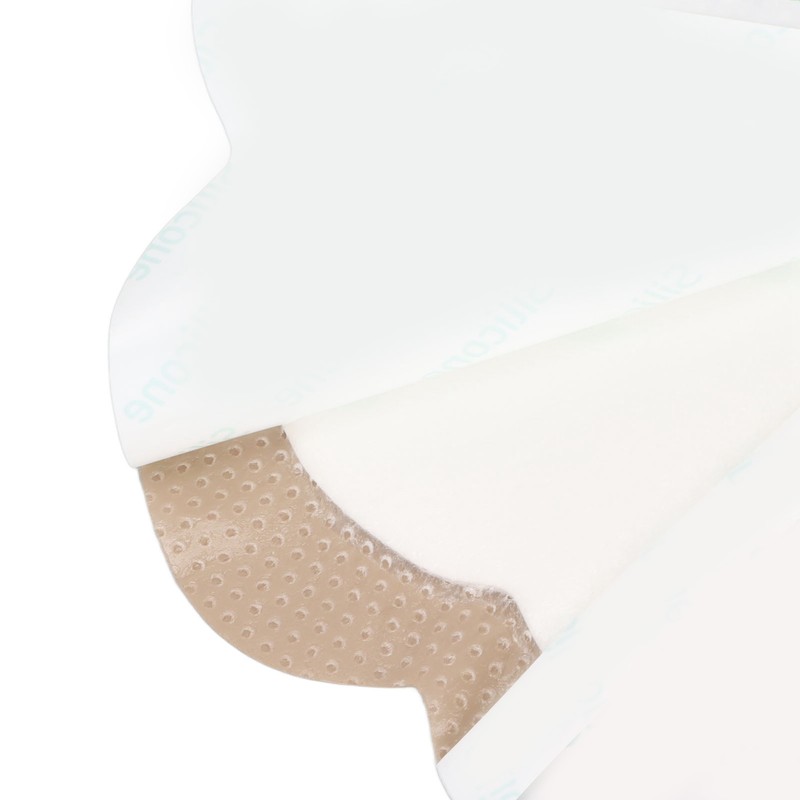 Heart Shaped Silicone Foam Dressing Bordered Waterproof Wound Bandage 18x18cm/7.09x7.09in