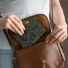 ekavale Ladies Floral Pattern RFID Protection Leather Multi Pocket Tri
