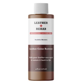 Leather Color Restorer - Saddle Brown - Repair Sofa, Vinyl, Furniture, Couch, Car Seat, Shoes, and Boots - 4 oz.