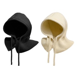 2 Pieces Of Knitted Scarves, Women'S Hooded Scarves, Winter Warm Hats, Creative Hooded Shawls, Outdoor Warm Hats