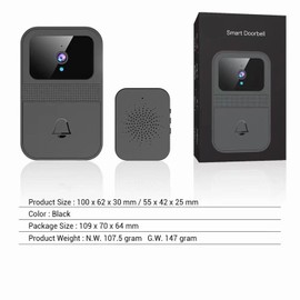 CZF3huo- Wireless Audio-Visual Doorbell,Capable Of Changing The Sound Of Calls,With Ultra Long Standby Time,A Camera That Can Capture Visitors' Faces And Video Calls,And Supports 2.4g Wifi Connection