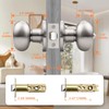 Gobrico 5 Pack Egg Shaped Door Knobs Brushed Nickel Privacy