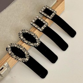 LUYING Korean Style Hair Clip Hairpin with Bangs, Stylish, Black, Patching Pin Set, Non-marking Bangs Clip, Cute, Bangs Pin, Hair Clip, Adult Hair Accessories, 4 Pieces, Office Hair Pin Set, Hair