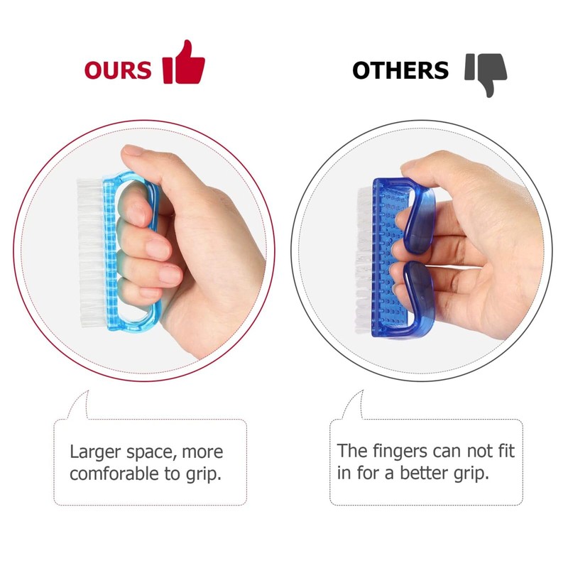 4 Pcs Nail Cleaning Brush, Plastic Handle Scrubbing Brush Eco