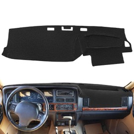 AKMOTOR Dash Cover Mat Custom Fit for Jeep Grand Cherokee Dashboard Pad Cap Carpet Protector K278 (Black)