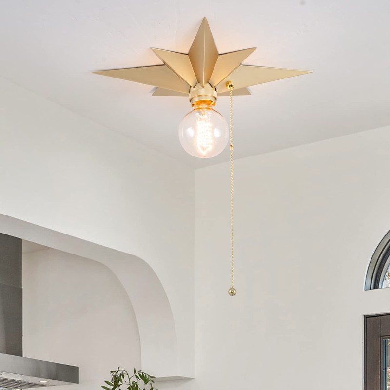 VILUXY Flush Mount Ceiling Light, Gold Star Light Fixtures Mini
