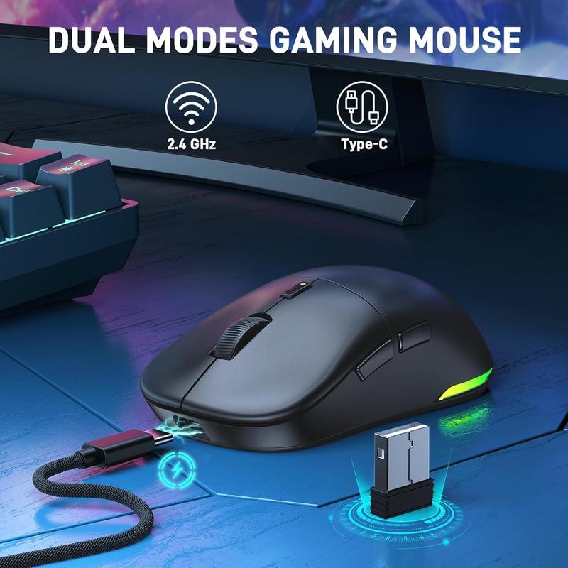 Wireless Gaming Mouse 26000 DPI with RGB Backlit 70 Hours