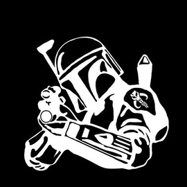 Shooter Fett Jango Boba NOK Decal Vinyl Sticker |Cars Trucks Vans Walls Laptop|White|5.5 x 5.3 in|NOK768