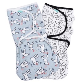 Lekebaby Baby Swaddling Sleeping Bag Newborn 2 Pack Universal Adjustable Sleeping Bag Blanket for Infants Babies Newborn 0-6 Months Unisex