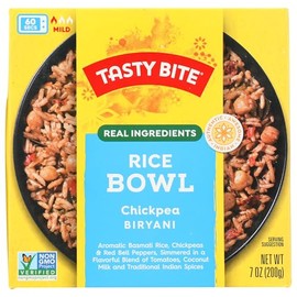 Tasty Bite Chickpea Biryani Rice Bowl, Mild, Vegan Friendly, Kosher, Non-GMO, 7 Ounce (Pack of 6)